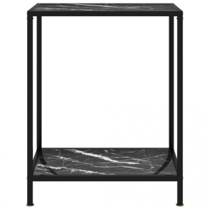 Masă consolă, negru, 60 x 35 x 75 cm, sticlă securizată - Img 2