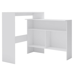 Masă de bar cu 2 blaturi, alb, 130x40x120 cm - Img 2