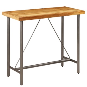 Masă de bar din lemn masiv de tec reciclat 120 x 58 x 106 cm - Img 11