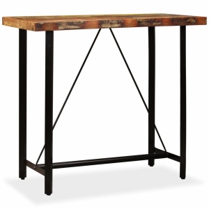 Masă de bar din lemn masiv reciclat, 120 x 60 x 107 cm - Img 10