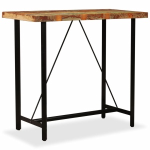 Masă de bar din lemn masiv reciclat, 120 x 60 x 107 cm - Img 12
