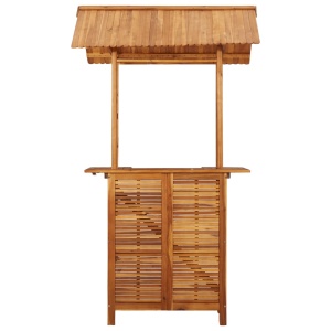 Masă de bar exterior cu acoperiș, 122x106x217 cm, lemn acacia - Img 3
