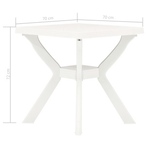 Masă de bistro, alb, 70 x 70 x 72 cm, plastic - Img 5