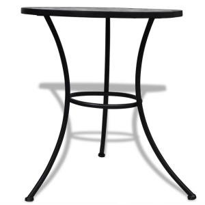 Masă de bistro, alb și negru, 60 cm, mozaic - Img 3