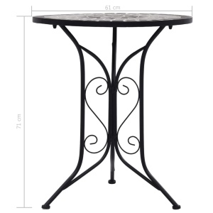Masă de bistro mozaic, gri, 61 cm, ceramică - Img 6