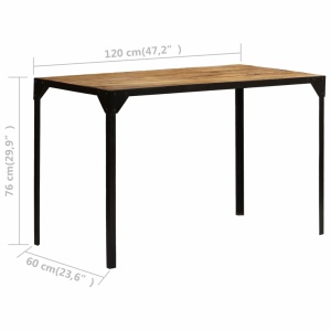 Masa de bucătărie, 120 cm, lemn masiv mango nefinisat și oțel - Img 12