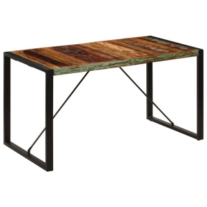 Masă de bucătărie, 140x70x75 cm, lemn masiv reciclat - Img 11