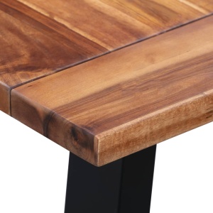 Masă de bucătărie, 180x90x75 cm, lemn masiv acacia & sticlă - Img 4