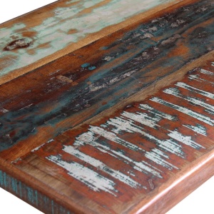 Masă de bucătărie din lemn masiv reciclat, 120 x 60 x 76 cm - Img 6