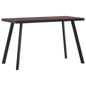 Masă de bucătărie, lemn inchis &amp; negru, 120 x 60 x 75 cm, MDF