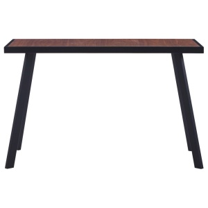 Masă de bucătărie, lemn inchis &amp; negru, 120 x 60 x 75 cm, MDF - Img 2