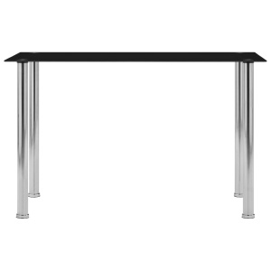 Masă de bucătărie, negru, 120 x 60 x 75 cm, sticlă securizată - Img 2