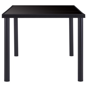 Masă de bucătărie, negru, 180 x 90 x 75 cm, sticlă securizată - Img 3