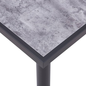 Masă de bucătărie, negru &amp; gri beton, 140 x 70 x 75 cm, MDF - Img 4