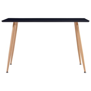 Masă de bucătărie, negru și stejar, 120x60x74 cm, MDF - Img 2