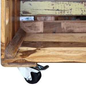 Masă de cafea din lemn solid reciclat, 70 x 70 x 35 cm - Img 6