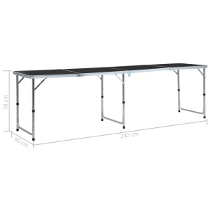 Masă de camping pliabilă, gri, 240 x 60 cm, aluminiu - Img 9