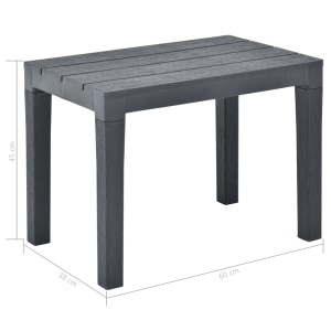 Masă de grădină cu 2 bănci, antracit, plastic - Img 10