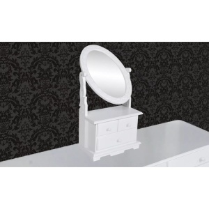 Masă de machiaj cu oglindă oscilantă ovală, MDF - Img 3