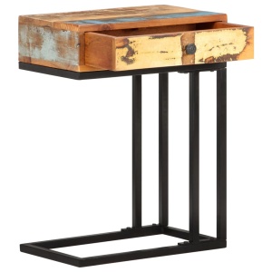 Masă laterală formă U, 45 x 30 x 61 cm, lemn masiv reciclat - Img 4