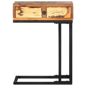 Masă laterală formă U, 45 x 30 x 61 cm, lemn masiv reciclat - Img 8