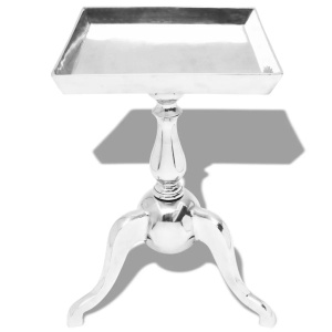 Masă laterală pătrată din aluminiu, argintiu - Img 2