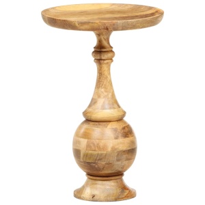 Masă laterală rotundă, 43 x 43 x 66 cm, lemn masiv de mango - Img 10