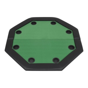 Masă poker pliabilă in două părți, 8 jucători, octogonal, Verde - Img 6
