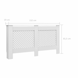 Mască pentru calorifer, MDF, 152x19x81,5 cm, alb - Img 6