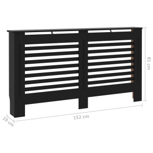 Mască pentru calorifer, negru, 152 x 19 x 81 cm, MDF - Img 7