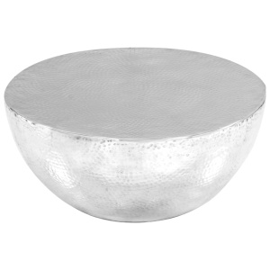 Măsuță cafea, argintiu, 70 x 30 cm, aluminiu bătut cu ciocanul - Img 4