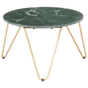 Măsuță cafea verde 65x65x42 cm piatră naturală aspect marmură - Img 5