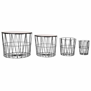 Măsuță de cafea, 4 buc., negru