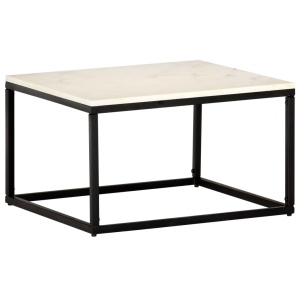 Măsuță de cafea alb 60x60x35 cm piatră naturală aspect marmură - Img 10