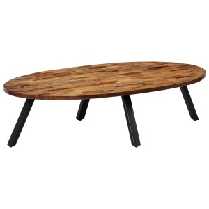 Măsuță de cafea, tec masiv reciclat, oval, 120 x 60 x 30 cm - Img 9