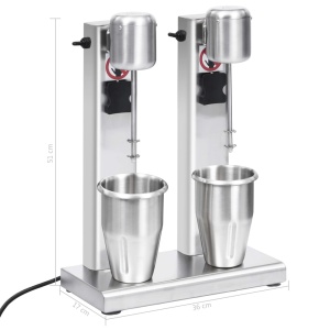 Mixer de milkshake cu 2 vase, oțel inoxidabil, 2 L - Img 10
