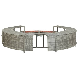 Mobilier de jacuzzi, gri, poliratan - Img 5