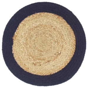 Naproane, 6 buc., natural și bleumarin, 38 cm, iută și bumbac - Img 3