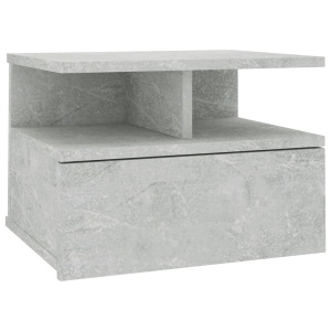 Noptieră suspendată, gri beton, 40 x 31 x 27 cm, PAL - Img 2