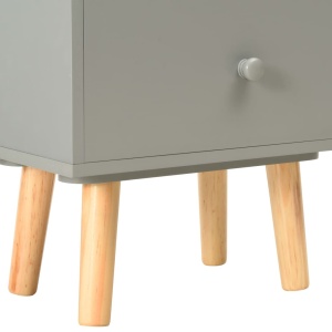 Noptiere, 2 buc., gri, 40 x 30 x 50 cm, lemn masiv de pin - Img 10