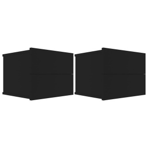 Noptiere, 2 buc., negru, 40 x 30 x 30 cm, PAL - Img 2