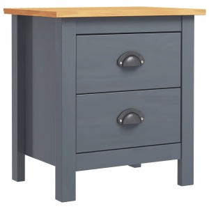 Noptiere Hill Range, 2 buc., gri, 46x35x49,5 cm, lemn de pin - Img 3