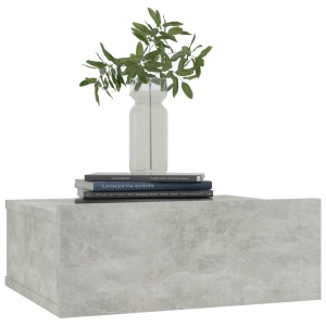 Noptiere suspendate, 2 buc., gri beton, 40x30x15 cm, PAL - Img 3