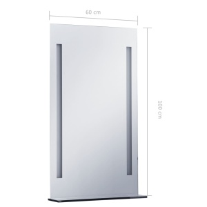 Oglindă cu LED de perete pentru baie cu raft, 60 x 100 cm - Img 7