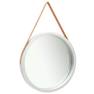 Oglindă de perete cu o curea, 60 cm, argintiu - Img 2