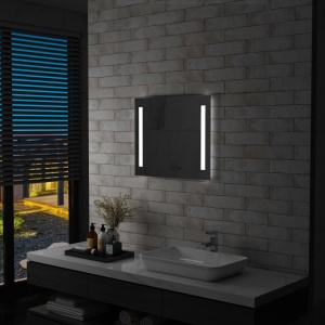 Oglindă de perete de baie cu LED, 60 x 50 cm