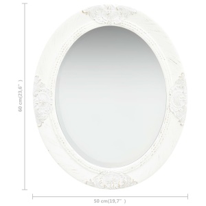 Oglindă de perete in stil baroc, alb, 50 x 60 cm - Img 5