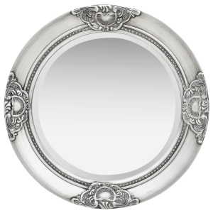Oglindă de perete in stil baroc, argintiu, 50 cm