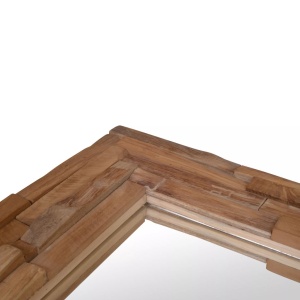Oglindă decorativă din lemn de tec, 90 x 60 cm, dreptunghiular - Img 11