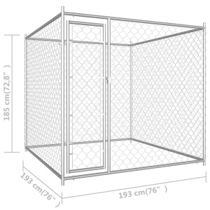 Padoc pentru câini de exterior, 193 x 193 x 185 cm - Img 5